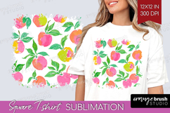 Abstract Fruit Square Tshirt Background - Tutti Frutti PNG Product Image 1
