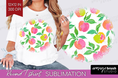 Abstract Fruit Round Tshirt Background - Tutti Frutti PNG Product Image 1