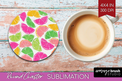 Abstract Fruit Round Coaster - Tutti Frutti Coaster PNG Product Image 1