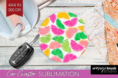 Abstract Fruit Car Coaster - Tutti Frutti Coaster PNG Product Image 1