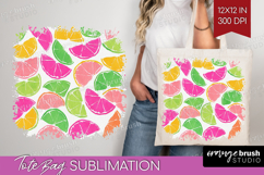 Abstract Fruit Tote Bag - Tutti Frutti Tote Bag PNG Product Image 1