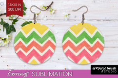 Abstract Fruit Round Earrings - Tutti Frutti PNG Sublimation Product Image 1