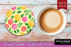 Abstract Fruit Round Coaster - Tutti Frutti Coaster PNG Product Image 1