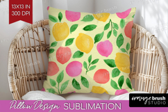Abstract Fruit Pillow Sublimation - Tutti Frutti Pillow PNG Product Image 1