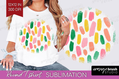 Abstract Fruit Round Tshirt Background - Tutti Frutti PNG Product Image 1