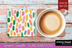 Abstract Fruit Square Coaster - Tutti Frutti Coaster PNG Product Image 1