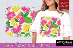 Abstract Fruit Square Tshirt Background - Tutti Frutti PNG Product Image 1