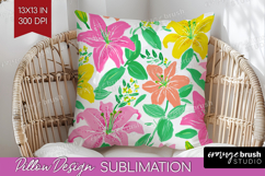 Abstract Fruit Pillow Sublimation - Tutti Frutti Pillow PNG Product Image 1