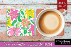 Abstract Fruit Square Coaster - Tutti Frutti Coaster PNG Product Image 1