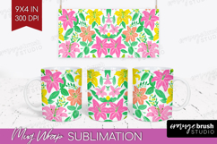 Abstract Fruit Mug Wrap - Tutti Frutti Mug PNG Sublimation Product Image 1