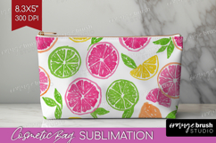 Abstract Fruit Cosmetic Bag - Tutti Frutti Makeup Bag PNG Product Image 1