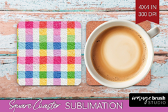 Abstract Fruit Square Coaster - Tutti Frutti Coaster PNG Product Image 1