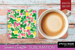 Abstract Fruit Square Coaster - Tutti Frutti Coaster PNG Product Image 1