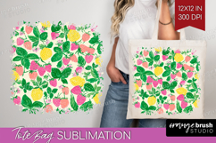 Abstract Fruit Tote Bag - Tutti Frutti Tote Bag PNG Product Image 1