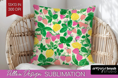 Abstract Fruit Pillow Sublimation - Tutti Frutti Pillow PNG Product Image 1