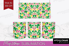 Abstract Fruit Mug Wrap - Tutti Frutti Mug PNG Sublimation Product Image 1