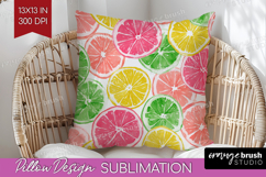 Abstract Fruit Pillow Sublimation - Tutti Frutti Pillow PNG Product Image 1