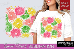 Abstract Fruit Square Tshirt Background - Tutti Frutti PNG Product Image 1