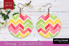 Abstract Fruit Round Earrings - Tutti Frutti PNG Sublimation Product Image 1