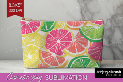 Abstract Fruit Cosmetic Bag - Tutti Frutti Makeup Bag PNG Product Image 1
