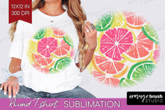 Abstract Fruit Round Tshirt Background - Tutti Frutti PNG Product Image 1