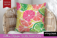Abstract Fruit Pillow Sublimation - Tutti Frutti Pillow PNG Product Image 1