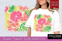 Abstract Fruit Square Tshirt Background - Tutti Frutti PNG Product Image 1