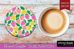Abstract Fruit Round Coaster - Tutti Frutti Coaster PNG Product Image 1