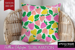 Abstract Fruit Pillow Sublimation - Tutti Frutti Pillow PNG Product Image 1