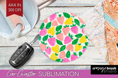 Abstract Fruit Car Coaster - Tutti Frutti Coaster PNG Product Image 1
