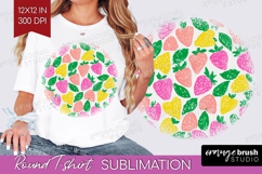 Abstract Fruit Round Tshirt Background - Tutti Frutti PNG Product Image 1