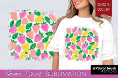 Abstract Fruit Square Tshirt Background - Tutti Frutti PNG Product Image 1