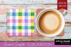 Abstract Fruit Square Coaster - Tutti Frutti Coaster PNG Product Image 1