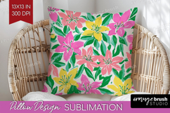 Abstract Fruit Pillow Sublimation - Tutti Frutti Pillow PNG Product Image 1