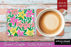 Abstract Fruit Square Coaster - Tutti Frutti Coaster PNG Product Image 1