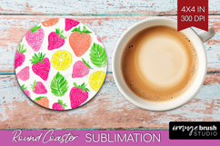 Abstract Fruit Round Coaster - Tutti Frutti Coaster PNG Product Image 1