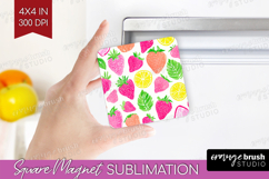 Abstract Fruit Magnet Sublimation - Tutti Frutti Square PNG Product Image 1