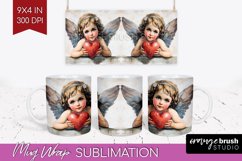 Valentine Angel Mug Wrap - Cupid Mug PNG Sublimation Product Image 1