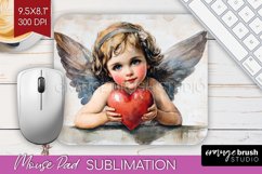 Valentine Angel Mouse Pad Sublimation - Cupid Mousepad PNG Product Image 1