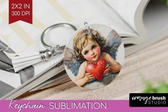 Valentine Angel Keychain PNG - Cupid Keychain Sublimation Product Image 1