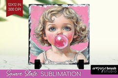 Valentine Angel Slate PNG - Cupid Square Slate Sublimation Product Image 1