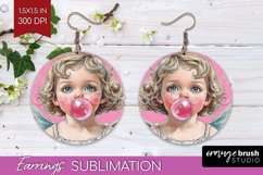 Valentine Angel Round Earrings - Cupid PNG Sublimation Product Image 1