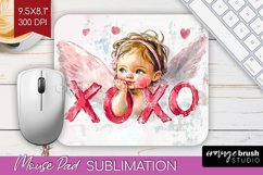 Valentine Angel Mouse Pad Sublimation - Cupid Mousepad PNG Product Image 1