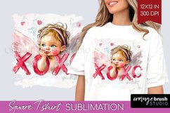 Valentine Angel Square Tshirt Background - Cupid PNG Product Image 1