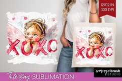 Valentine Angel Tote Bag - Cupid Tote Bag PNG Sublimation Product Image 1