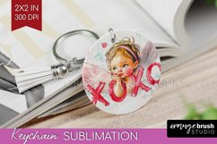 Valentine Angel Keychain PNG - Cupid Keychain Sublimation Product Image 1
