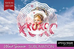 Valentine Angel Wind Spinner Sublimation PNG - Cupid Round Product Image 1