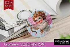 Valentine Angel Keychain PNG - Cupid Keychain Sublimation Product Image 1