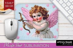 Valentine Angel Mouse Pad Sublimation - Cupid Mousepad PNG Product Image 1
