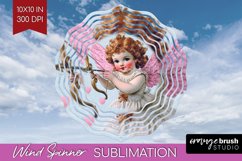Valentine Angel Wind Spinner Sublimation PNG - Cupid Round Product Image 1